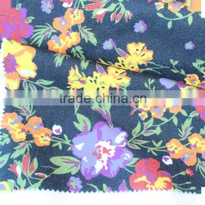 Plain Polyester Viscose Heavy Weight Outdoor Flower Print Women Fabric thumbnail-2