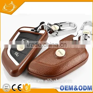 Auto Leather Case Cover Protector Shell Fob Remote Car Key Shell for BMW X5 X6 thumbnail-3