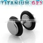 Titanium G23 Illusion Fake Plug With Rubber O-rings - 8mm Wide thumbnail-1
