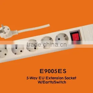 5-way 2 Pin EU Standard Ground Switch Extension Socket thumbnail-1
