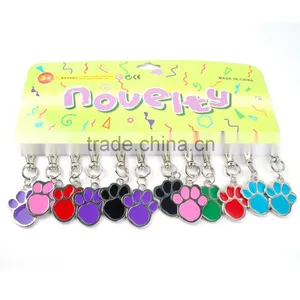 Wholesale Multi Color Metal Paw Printed Zinc Alloy Pet ID Tags Pendant Charms thumbnail-1