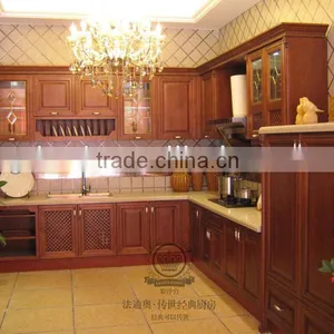 Solid Wood and Stainless Steel Kitchen Cabinet thumbnail-1
