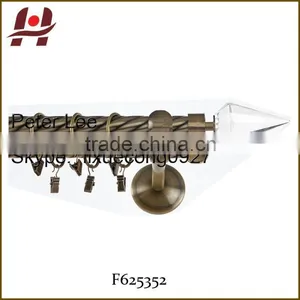 F625352 Metal Iron Aluminium Stainless Steel Brass Telescopic Aluminum Adjustable Crystal Glass Glass Curtain Rod Finials thumbnail-1