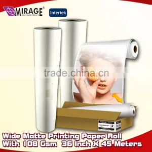 Wide Matte Printing Paper Roll With 108 Gsm 36 Inch X 45 Meters thumbnail-1