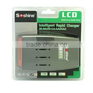 Soshine LCD Quick Charger For AA /AAA Batteries SC-C3 Battery Charger for Rechargeable AA AAA Battery thumbnail-1