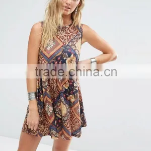 New Look Modern Customized Design Smock Dress With Print Clothing Women thumbnail-3