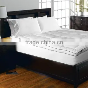 Super Soft Microfiber White Cotton Mattress Pad thumbnail-1