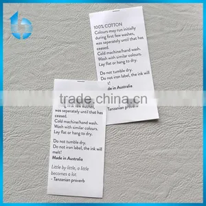 Flexography Non Woven Fabric Care Label for Men Spring and Fall Shirt thumbnail-1