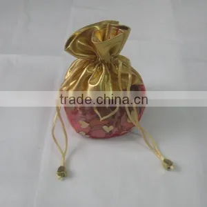 HOT SALE ! Metallic Silver Fabric Gift Bag Pouch thumbnail-5