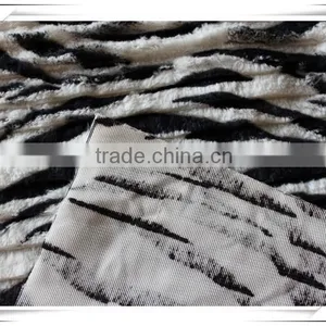 100% Polyester Zebra Pattern Faux Fur Fabric thumbnail-3