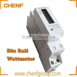 High Quality 120v 60hz 35mm Standard Din Rail Wattmeter , Solar System Use Single-phase Power Watt Meter thumbnail-1