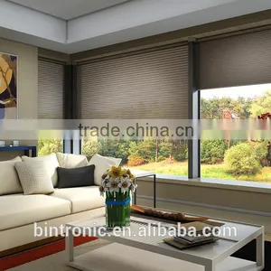 Bintronic Superior Light Control Electric Honeycomb Shade Track With DC Electric Motor Honeycomb Blinds Horizontal thumbnail-6