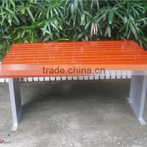 High Quality Steel and Solid Wood Table Outdoor Wooden Table thumbnail-1