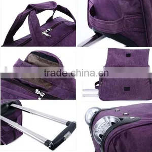 China Heavy Duty Polyester Purple Trolley Travel Bags LXB012 thumbnail-6