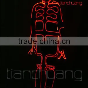 2016 Hot Sale LED Light up Fiber Optic Tron Dance Jumpsuits thumbnail-1