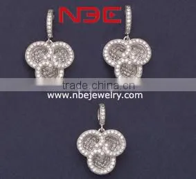 High Quality Clear CZ Silver Jewellery Set thumbnail-1
