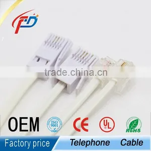 2 Cores or 4 Wires British-American Jumper Cable 1.5m Rj12 Connector thumbnail-1