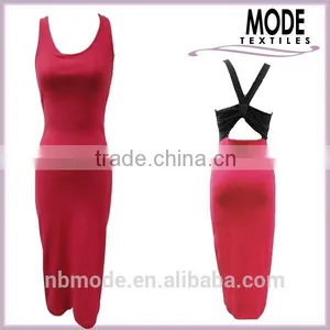 Slim Fit Backless Cross Strap Dress Maxi Dress thumbnail-1