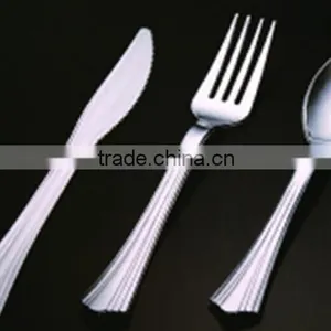Large Plastic Forks Knife And Spoons,Siver Coated Cutlery,Disposable Plastic Metallic Cutlery thumbnail-3
