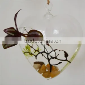 Hanging Vase Of Transparent Glass Landscape Water Succulents Simple Love Arts And Crafts Ornaments thumbnail-1