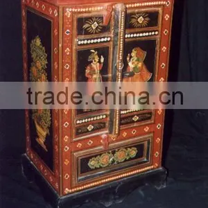 VINTAGE PAINTED CABINET WITH DRAWER thumbnail-1