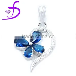 925 Sterling Silver Rhdoium Plated Spinel Pendant thumbnail-1