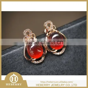 Orange Color Garmet Gemstone With 925 Sterling Silver Earring Wholesale thumbnail-3