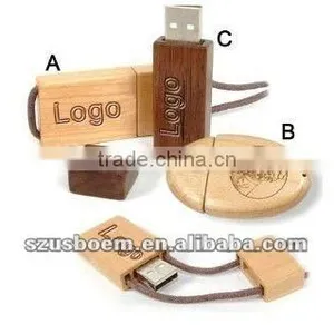 Logo Print Promotional Oem Wooden Usb 2.0 Flash Disk thumbnail-1