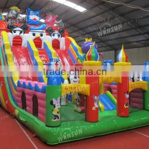 Colorful Kids Inflatable Blue Cat Jumping Castle,inflatable Games for Amusement Park ,obstacle Toys thumbnail-1