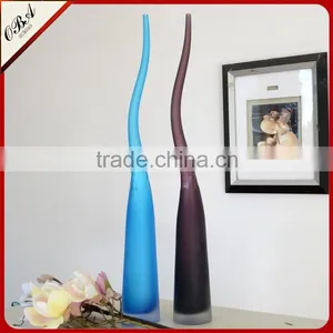 OUBOAO Handmade High Quality 68cm Tall Color Glass Vase For Desktop Decoration Flower Vase thumbnail-1