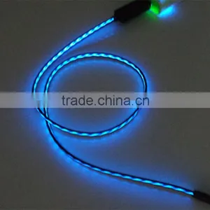Visible Flow Led EL Light Micro Usb Sync Data Charge Cable for Android thumbnail-2