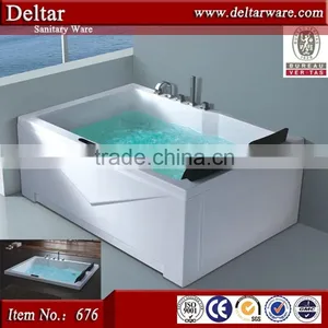Acrylic Massage Bathtub , High Quality Sitting Bathtub With Pop-up TV thumbnail-5
