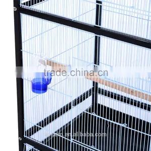 Pawhut 54"H Black/White Bird Flight Cage Stand thumbnail-6