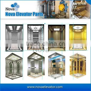 630kg~1600kg,1.0m/s~1.75m/s Machine Room Elevator Cabins, Luxury Residential Passenger Cabin thumbnail-1