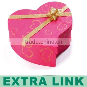 China Supplier Custom Flat Pack Cardboard Heart Shape Box With Ribbon Tie thumbnail-1