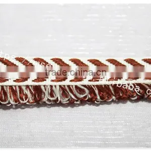 Good Price 1.6cm Width Yarn Dyed Polyester Weave With Fringe Wholesale thumbnail-3