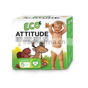 Attitude Eco-Friendly Diapers Size 5 (12+kg) 22 Wipes thumbnail-1