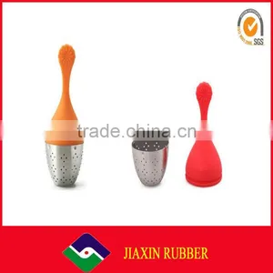 Leaf Shape Stainless Tea Filter With Silicone Handle thumbnail-1