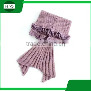Best Christmas Gift Soft Fiber Baby Kids Children Knitted Crochet Mermaid Blanket Tail thumbnail-3
