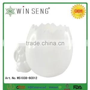 White Ceramic Rabbit Design Decorative Ashtray thumbnail-4