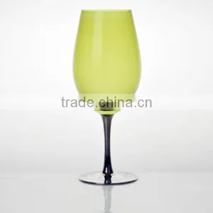 Color Red Wine Glass With Silver Stem and Base thumbnail-4