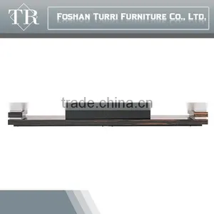 Classical Ebony Veneer Natural Marble TV Stand thumbnail-2