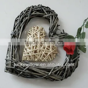 Willow Decorative Basket Heart-shaped Knitted Christmas Decorations thumbnail-1