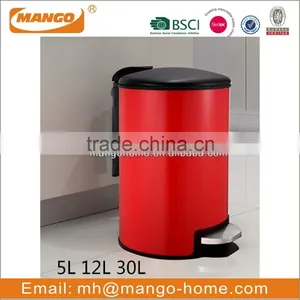 Household 6L 12L 20L Bathroom Pedal Trash Can With Round Lid thumbnail-6