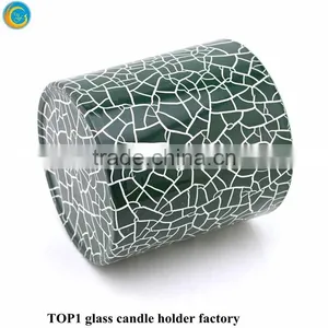 7 Day Glass Candles Green Mercury Glass Pillar Christmas Candle Holder thumbnail-2