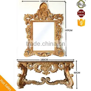 Large Size Sitting Room Furniture Set Antique Console Table With Mirror Arts thumbnail-1