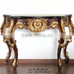 French Style Living Room Furniture Console Desk With Marble Top thumbnail-5