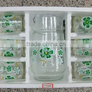 JK013 7pcs Glass Drinking Set With Printing thumbnail-1