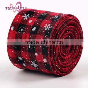 Western Style 28mm Celebrate it Holiday Christmas Burlap Ribbon thumbnail-1