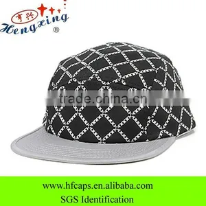 Chambray Pattern Formal Custom Cheap 5 Panel Plain Hat thumbnail-1